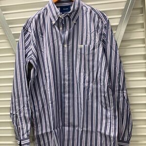 Faconnable Blue and White Casual Button Down Shirt